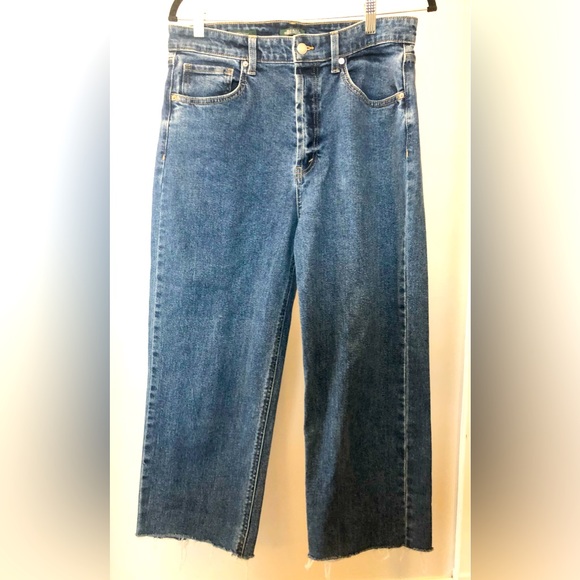 Wild Fable, Target, High Rise Straight Jeans, 10, cropped, unfinished hem - Picture 1 of 5